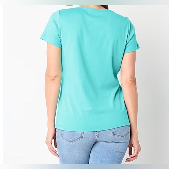 St. John's Bay Crew Neck Short Sleeve T-Shirt(Bust 45.5”Length: 26”) - Picture 2 of 5